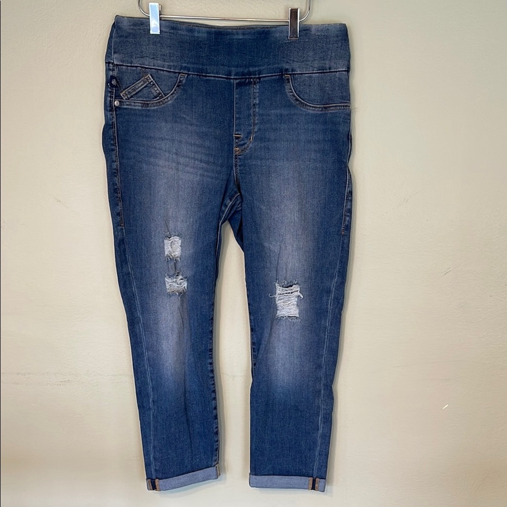 Women's Rock and Republic cropped Distressed Jeggings.